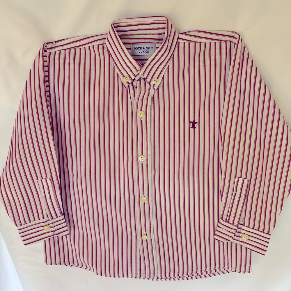 Unique Neck & Neck Brand Gently Worn Dress Long Sleeves Shirt Size 4 Stripe LN - Picture 7 of 10